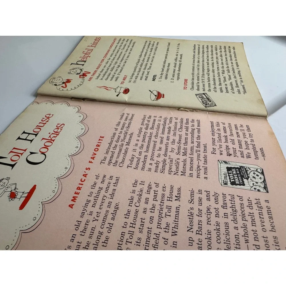 VTG 1957 Nestle Semi‎ Sweet Chocolate Kitchen Recipes Booklet Toll House Cookie